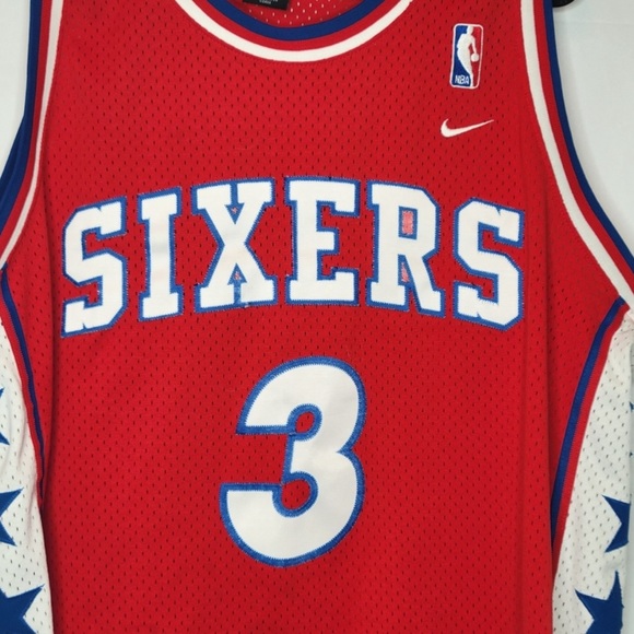 Vintage 90s Nike Team Allen Iverson #3 Philadelphia Sixers Jersey Size XXL - Picture 4 of 10